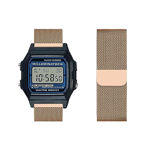 Armband Kompatibel für Casio F-91W|F-91WG Armband Metall Mesh Gewebte Edelstahl Solo Loop Ersatzarmband mit Casio F-91W|F-91WG Uhrenarmband Armbänder für Casio F-91W|F-91WG (5,F-91W) von HAZARA