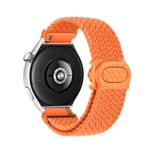 Geflochtenes Armband Kompatibel für Huawei Watch GT 46mm Armbänder für Damen Herren 22MM Ersatzarmband Solo Loop Armband Nylon Sport Elastisches Band für Huawei Watch GT 46mm (D,22MM) von HAZARA