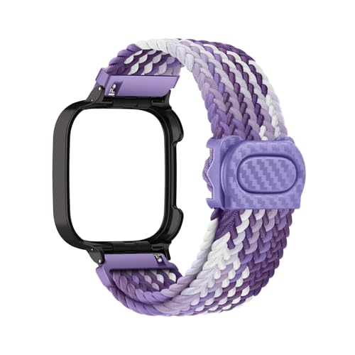 Geflochtenes Armband Kompatibel für Redmi Watch 3 Active Armbänder für Damen Herren Ersatzarmband Solo Loop für Redmi Watch 3 Active Armband Nylon Sport Band für Redmi Watch 3 Active (K,Nylon) von HAZARA