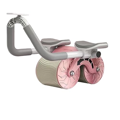 HAZARA Roller Bauchmuskeltrainer, Auto Rebound Bauchmuskeltrainingsrad, flacher AB-Roller für Core-Trainer, 2-in-1-Bauchmuskelstraffungsübung Home Fitness Equipment-pink von HAZARA