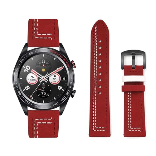 Lederarmband Kompatibel für Honor Watch GS 3 Armband Leder Armband Weiches Echtleder für Herren Damen Ersatzarmband Einstellbar Armbänder mit Honor Watch GS 3 (L,Leder) von HAZARA