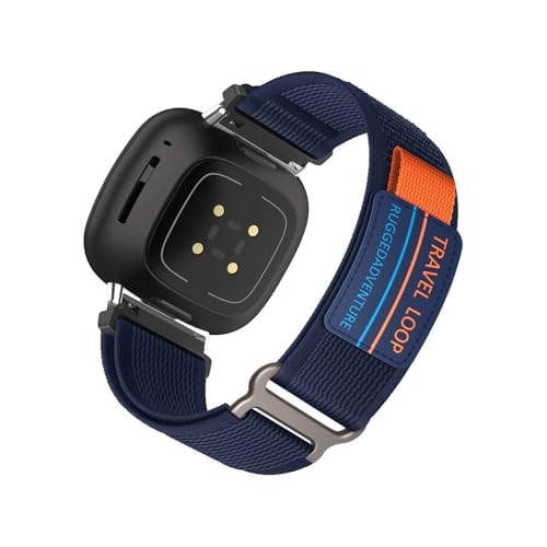 Nylon Armband Kompatibel mit Fitbit Versa 4 Armbänder Sport Armband für Damen Herren Sportarmband Adjustable Textil Loop Ersatzarmband für Fitbit Versa 4 (E,Versa 4) von HAZARA