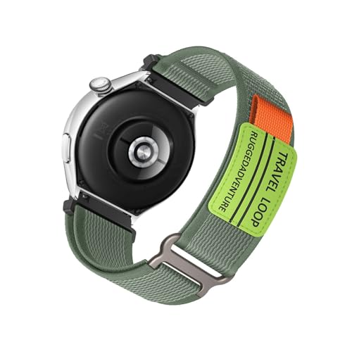 Nylon Armband Kompatibel mit Huawei Watch GT 2 46MM Armbänder Sport 22mm Armband für Damen Herren Sportarmband Adjustable Textil Loop Ersatzarmband für Huawei Watch GT 2 46MM (D,22mm) von HAZARA