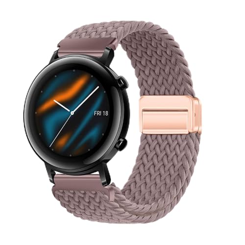 Nylon Armband für Huawei Watch GT3 42MM Armband Magnetisch 20MM Armbänder Ersatzarmband Solo Loop Elastisches Verstellbares Armband mit Huawei Watch GT3 42MM Sportarmband (FF,20MM) von HAZARA