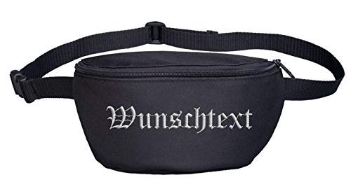 Bauchtasche mit Wunschtext - Altdeutsch - Bestickt - Gürteltasche Hipbag Stickfarbe: Weiss Bauchtasche mit Wunschtext - Altdeutsch - Bestickt - Gürteltasche Hipbag Stickfarbe: Weiss von Lupsty