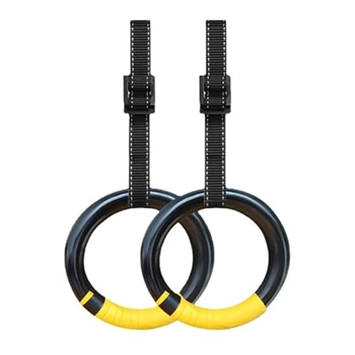 HBALDTEDC Gymnastik Ringe Set, 1000lbs Kapazität 1/2M verstellbare Schnalle Riemen Pull Up Übung Ringe rutschfeste Ringe for Home Fitness(Folded 2m) von HBALDTEDC