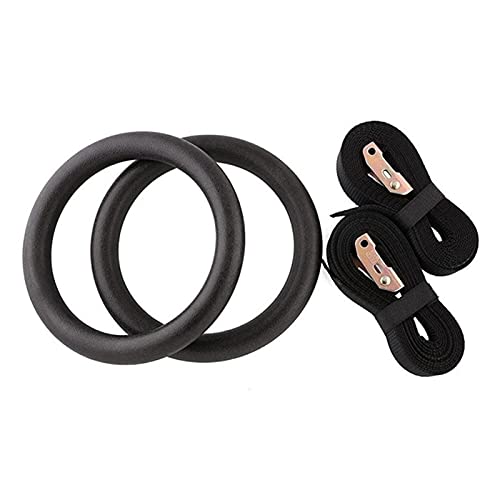 HBALDTEDC Gymnastik Ringe Set, 28mm ABS Pull-up Fitness Gym Ringe for Arm Brust Bauch Muskel Körper Festigkeit Training Workout(Black Set) von HBALDTEDC