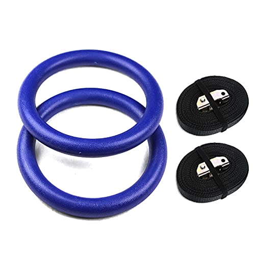 HBALDTEDC Gymnastik Ringe Set, 28mm ABS Pull-up Fitness Gym Ringe for Arm Brust Bauch Muskel Körper Festigkeit Training Workout(Blue Set) von HBALDTEDC