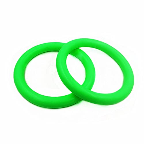 HBALDTEDC Gymnastik Ringe Set, Turnringe Turnringe mit verstellbaren Gurtbändern Schaumstoffgriff for Muskeltraining Fitness Klimmzüge(Only Rings Green) von HBALDTEDC