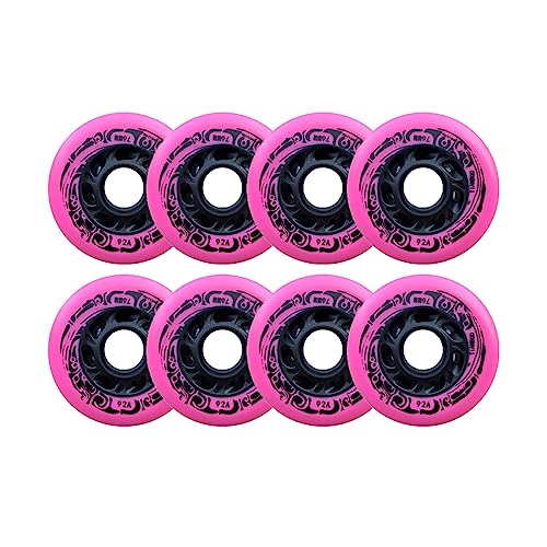 HBALDTEDC Led Light Up Roller Skate Räder, Ersatz-Skate-Rollen, 8er-Pack Inline-Skate-Rollen 72 mm 76 mm 80 mm(Pink,72mm) von HBALDTEDC