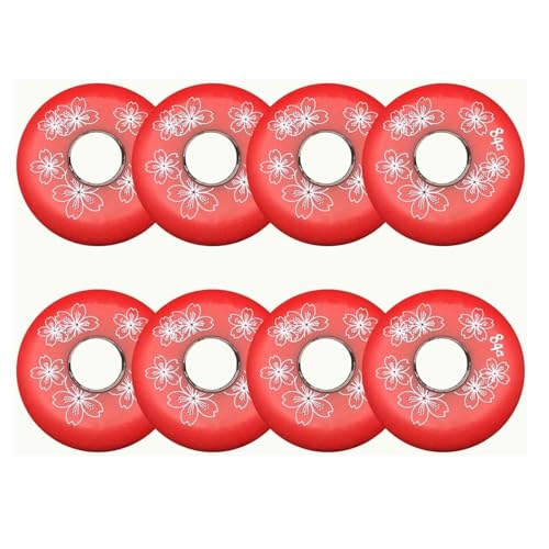 HBALDTEDC Led Light Up Roller Skate Räder, Ersatz-Skate-Rollen, Skateboard-Rollen, 8er-Pack, Inline-Rollschuh-Rollen for den Innenbereich, 84A(Red,80mm) von HBALDTEDC