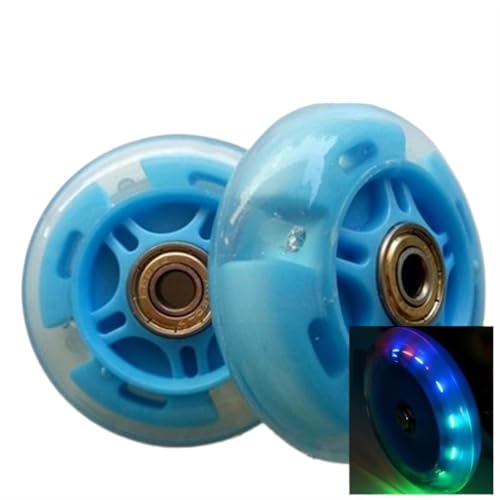 HBALDTEDC Led Light Up Roller Skate Räder, Rollschuh Räder Flash Hinten Reifen 3 In 1 Kinder Roller Hinten(Bed,80X24mm) von HBALDTEDC