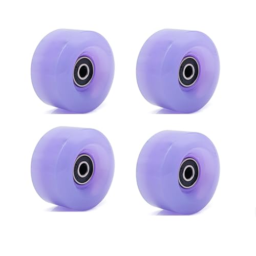 HBALDTEDC Led Light Up Roller Skate Räder, Skate-Rollen Ersatz, Skateboard-Rollen 4er-Pack Roller Roller(Purple) von HBALDTEDC