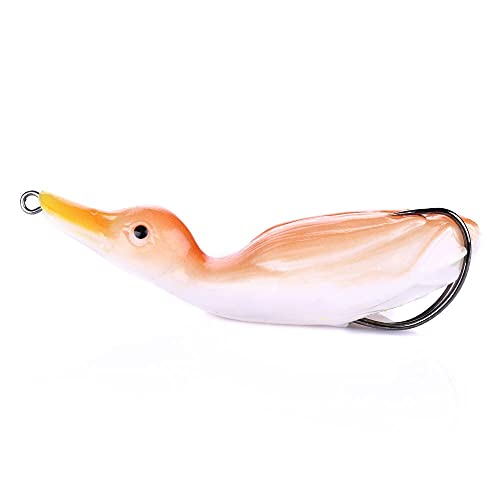 HBALDTEDC Soft Fishing Köder, Soft Lure Frog Silicon Duckling Simulation Jig Swing Fishing Bait Artificial Silicone Fish Thunder Frog Fishing Tackle Soft Bait Simple(3 10.5Cm 18.5g) von HBALDTEDC