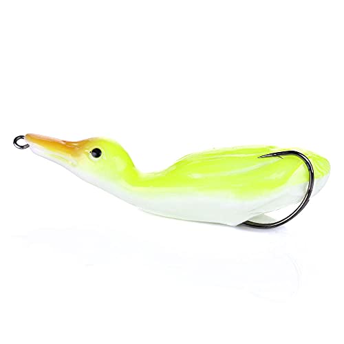 HBALDTEDC Soft Fishing Köder, Soft Lure Frog Silicon Duckling Simulation Jig Swing Fishing Bait Artificial Silicone Fish Thunder Frog Fishing Tackle Soft Bait Simple(6 10.5Cm 18.5g) von HBALDTEDC