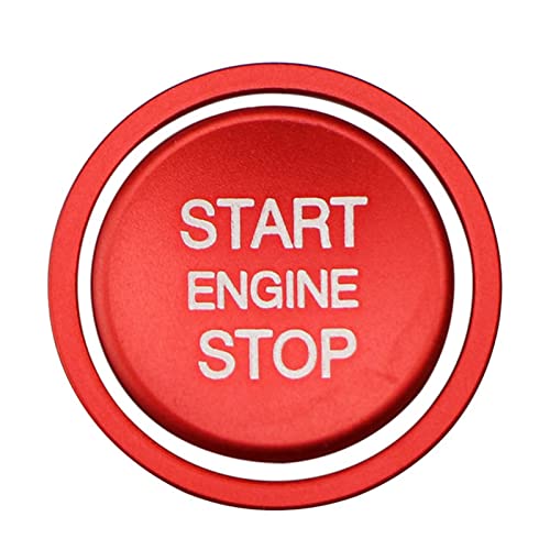 HBZYD Auto Start Stop Schalter Taste Abdeckung,Passt für Golf 7 Passt für MK7 Passt für Je/TA Passt für GTI R Passt für CC Passt für Arteon,Red Start-Stopp Taste Aufkleber Auto Interieur Zubehör von HBZYD