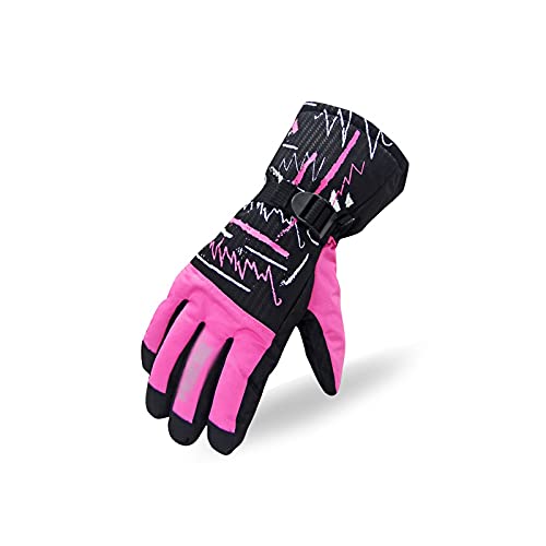 HCHGJKN Handschuhe & Fäustlinge für Damen Winterski wasserdichte Handschuhe mit Touchscreen, um warme Schneehandschuhe Unisex zu halten(Pink,S) von HCHGJKN