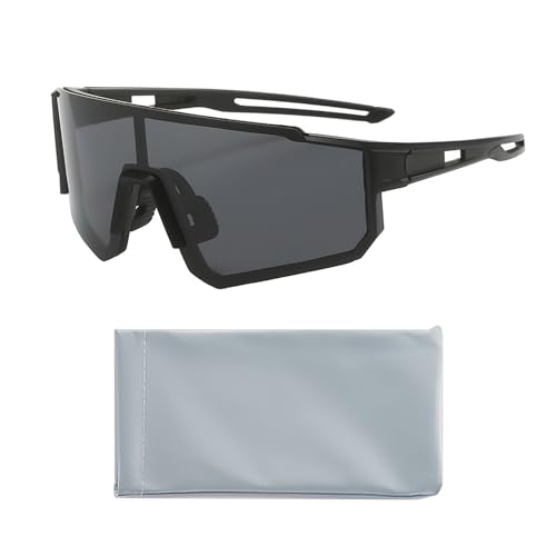 HDGSAFD 1 Stück Sonnenbrille, 1 Stück Brillentasche, Outdoor-Sonnenbrille, Sportbrille, Fahrradbrille, Unisex, Outdoor-Sonnenbrille von HDGSAFD