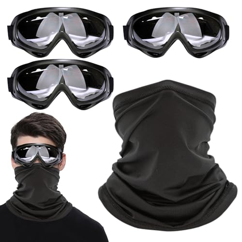 HDGSAFD 3 Stück Fahrradbrillen, 1 Stück Fahrradmaske, Winddichte Brille, Schutzbrille, Sportschutzbrille, Kinderschutzbrille, Antibeschlag-Transparente Fahrradbrille HDGSAFD 3 Stück Fahrradbrillen, 1 Stück Fahrradmaske, Winddichte Brille, Schutzbrille, Sportschutzbrille, Kinderschutzbrille, Antibeschlag-Transparente Fahrradbrille von HDGSAFD