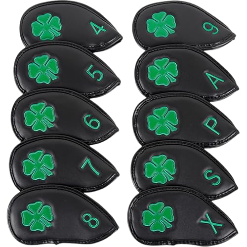 10Pcs PU Leder Golfplätze Headcover Schutzhülle Stange Kopf Fällen Imprägniert Golfplätze Eisen Head Golfplätze Zubehör von HDOYTXXM