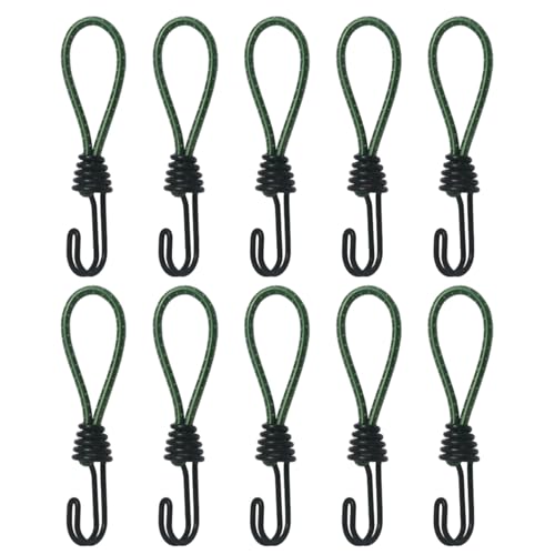 HDOYTXXM 10Pcs Zelt Elastische Seil Schnur Haken Set Outdoor Camping Vordächer Tarp Zelt Befestigung Schnur String Karabiner Haken Zubehör von HDOYTXXM