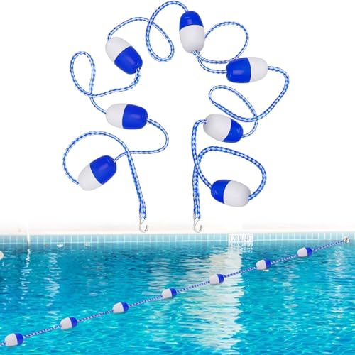 Poolteiler-Seilschwimmer Sicherheitsseil für Schwimmbecken mit Schwimmkörpern, Trennseil für Innen- und Außenpools zur Tiefentrennung, blau-weiße Schwimmleinen(75ft/23m) von HDYZJQ