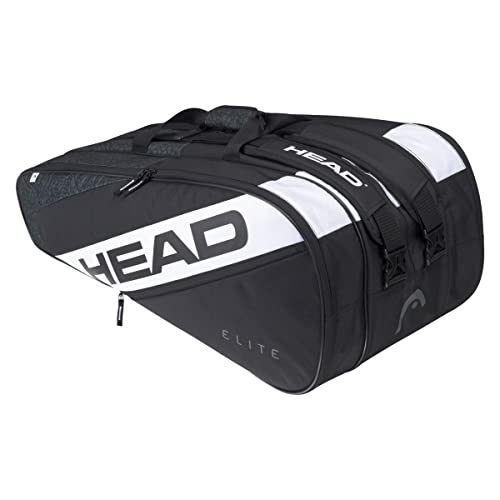 HEAD Unisex – Erwachsene Elite Tennistasche, schwarz/weiß, 12R von HEAD