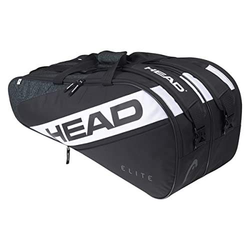 HEAD Unisex – Erwachsene Elite Tennistasche, schwarz/weiß, 9R von HEAD