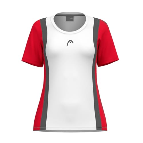 HEAD Damen Club 25 Tech Women T-Shirt, Red/White, L EU von HEAD