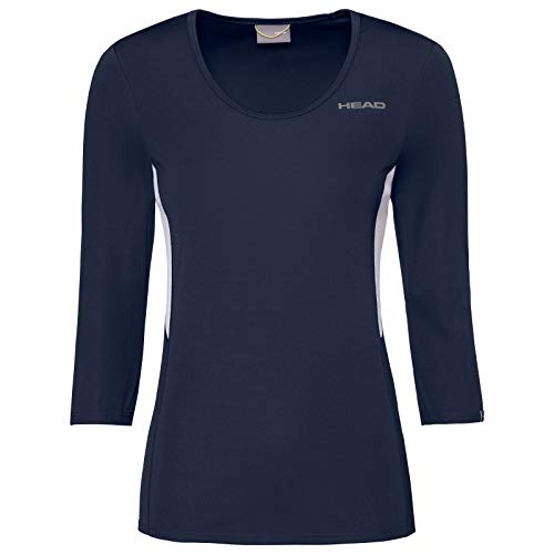 HEAD Damen Club Tech 3/4 W T shirts, Dunkelblau, XS EU von HEAD