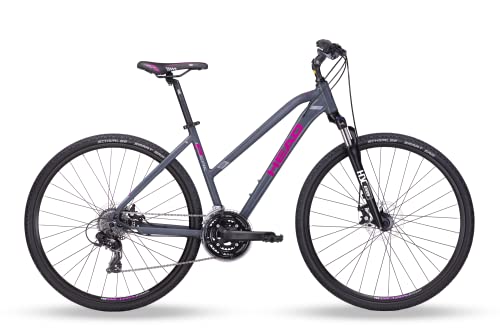 HEAD Women's I-Peak 1.0 Joy Cross Bike, Matt Grey/Pink, 46 von HEAD