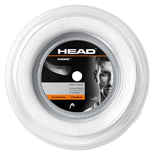 HEAD Unisex-Erwachsene Hawk Rolle 200 Tennis-Saite, White, 17 von HEAD