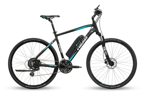 HEAD Herren e I-Peak Bafang RM Cross-Ebike, Schwarz matt/blau, 50 cm von HEAD