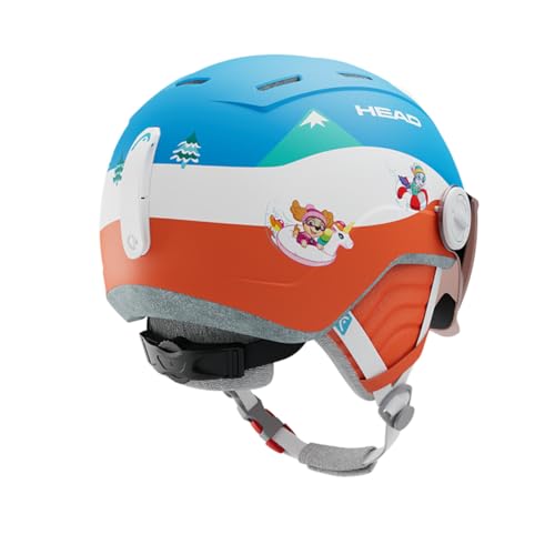 HEAD MOJO VISOR PAW Ski- und Snowboardhelm mit Visor, Paw Patrol Design, Rot/Blau von HEAD