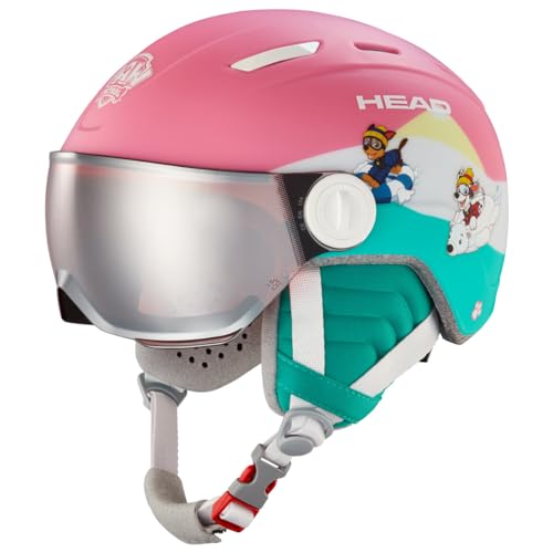 HEAD MAJA VISOR PAW Ski- und Snowboardhelm mit Visor, Paw Patrol Design, Rosa/Türkis von HEAD