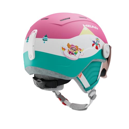 HEAD MAJA VISOR PAW Ski- und Snowboardhelm mit Visor, Paw Patrol Design, Rosa/Türkis von HEAD