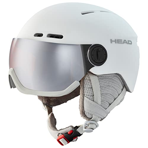 HEAD QUEEN Visier Skihelm für Erwachsene, Frauen, White, XS/S von HEAD