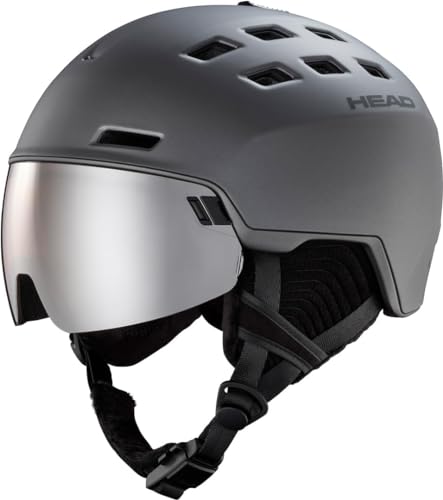 HEAD Radar Skihelm Snowboardhelm mit Visier Unisex Collection 2023/24 (60-63 cm, Anthracite) von HEAD