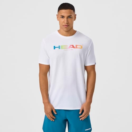 HEAD Herren Rainbow Mens T-Shirt, Weiß, XL EU von HEAD