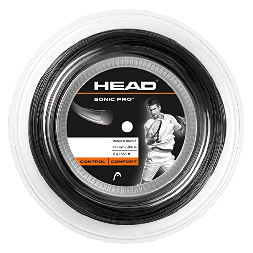 HEAD Unisex-Erwachsene Sonic Pro Rolle Tennis-Saite, Schwarz, 16 von HEAD