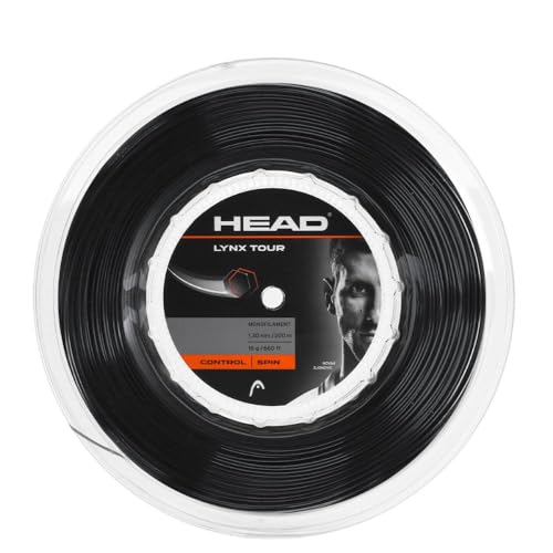 HEAD Unisex-Adult Lynx Tour Rolle Tennis-Saite, Schwarz, 1.30 mm / 16 g von HEAD