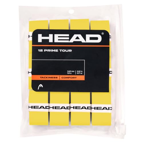 HEAD Unisex-Adult 12 Prime Tour Tennis Griffband, Gelb, One Size HEAD Unisex-Adult 12 Prime Tour Tennis Griffband, Gelb, One Size von HEAD
