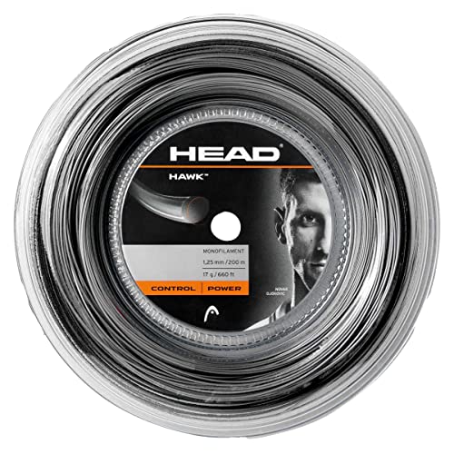 HEAD Unisex-Erwachsene Hawk Rolle 200 Tennis-Saite, schwarz, 16 von HEAD