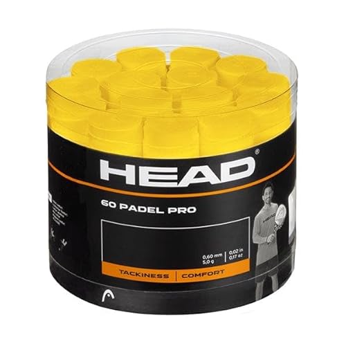 HEAD Unisex-Adult Padel Pro 60pcs Display Box Griffband, Gelb, One Size von HEAD