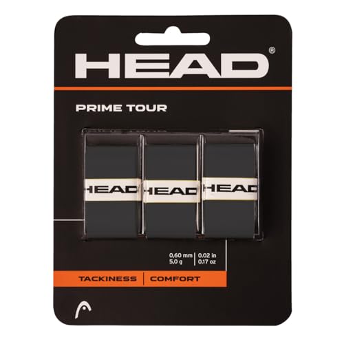 HEAD Unisex – Erwachsene Prime Tour 3 Overgrip, Black, One Size von HEAD