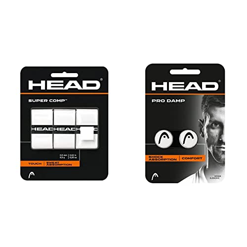 HEAD Unisex-Erwachsene Supercomp Griffband, White, Einheitsgröße & Schlägerzubehör Pro Damp 2er Tennissaite, White, 1size HEAD Unisex-Erwachsene Supercomp Griffband, White, Einheitsgröße & Schlägerzubehör Pro Damp 2er Tennissaite, White, 1size von HEAD