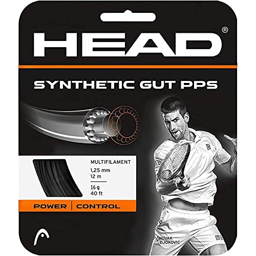 HEAD Unisex-Erwachsene Synthetic Gut PPS Set Tennis-Saite, Black, 16 von HEAD