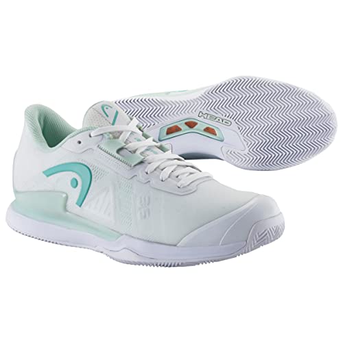 HEAD Women's Sprint Pro 3.5 Clay Women Tennisschuh, White/Aqua, 36.5 von HEAD