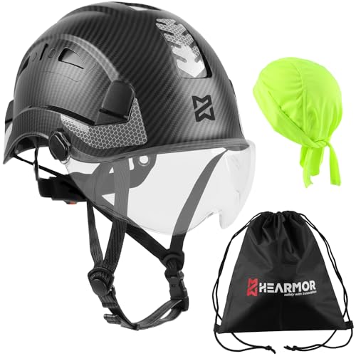 HEARMOR bauhelm mit Visier bauhelme Erwachsene ABS schutzhelm Bergsteiger Helm arbeitshelm Herren EN397 und EN12492 Stoßdämpfung Eindringfestigkeit Angefügt Visiere in transparent oder Smoke HEARMOR bauhelm mit Visier bauhelme Erwachsene ABS schutzhelm Bergsteiger Helm arbeitshelm Herren EN397 und EN12492 Stoßdämpfung Eindringfestigkeit Angefügt Visiere in transparent oder Smoke von HEARMOR