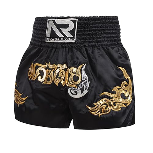 HEARTTOUCH Herren Muay Thai Fight Shorts Kinder Thaishorts Kurze Thaiboxhose Trainingshose Premium Boxing Shorts für Thaiboxen Kickboxen Boxing (30,XS) von HEARTTOUCH